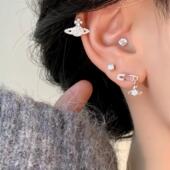 「星河沦陷」医用钛钢养耳洞耳骨钉耳蜗钉星球耳钉耳环简约精致女