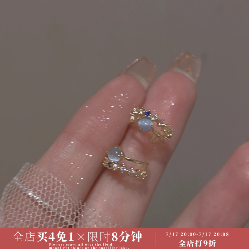 森系小仙女设计感猫眼不撞款耳夹