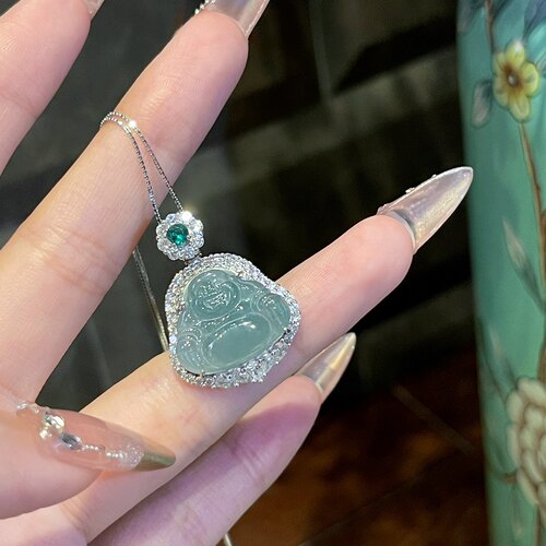 高级感轻奢天然蓝色锁骨链危料