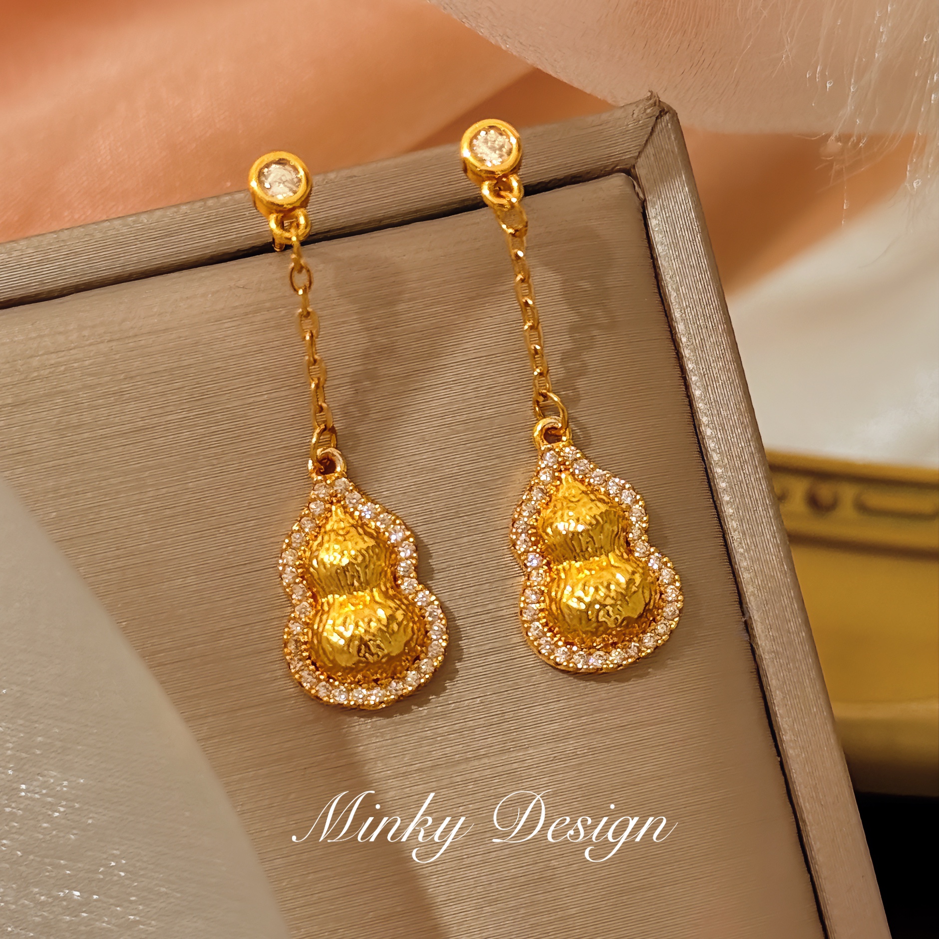 「金色舞曲」流苏葫芦耳坠蚊香盘耳夹无耳洞轻奢耳钉超显贵耳环女