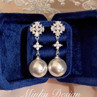 「云珀」澳白珍珠气质耳钉蚊香盘耳夹女无耳洞绝美耳环高级感耳饰