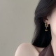 「黑月流光」爆款 简约耳钉虎眼石蚊香盘耳夹女无耳洞秋冬耳夹耳环