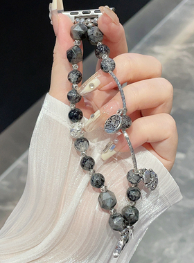 苹果apple watch11手表表带适用S109876543SEUltra祈福猫曜石手链