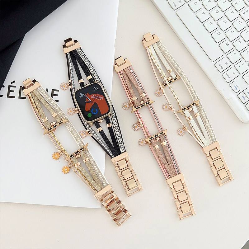 苹果apple watch11手表表带适用S10987654321SEUltra菊花饰品手镯