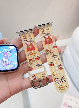 苹果Apple Watch11手表表带适用S109876543卡通复古电话猫TPU塑胶