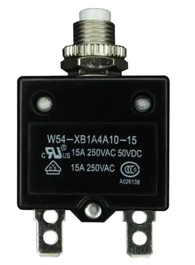 W54-XB1A4A10-15【CIR BRKR THRM 15A 250VAC】