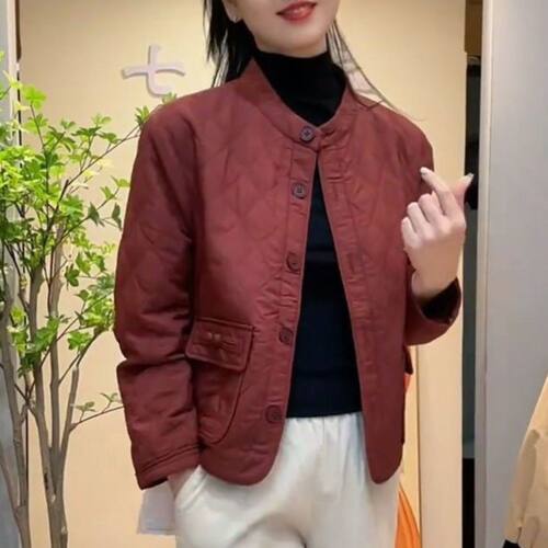 长袖上衣女中式百搭棉服女款冬季