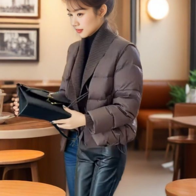 2026冬季新款韩版时尚简约高级毛巾棉服外套女洋大气短款棉衣