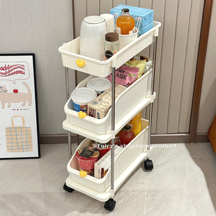 夹缝小推车置物架多层落地窄边大容量厨房冰箱卫生间马桶旁收纳架