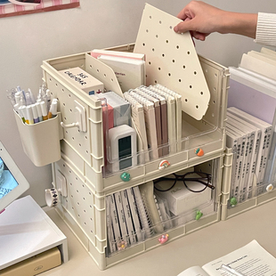 书立桌面收纳盒学生宿舍书本分格板置物架大容量办公室书桌整理盒