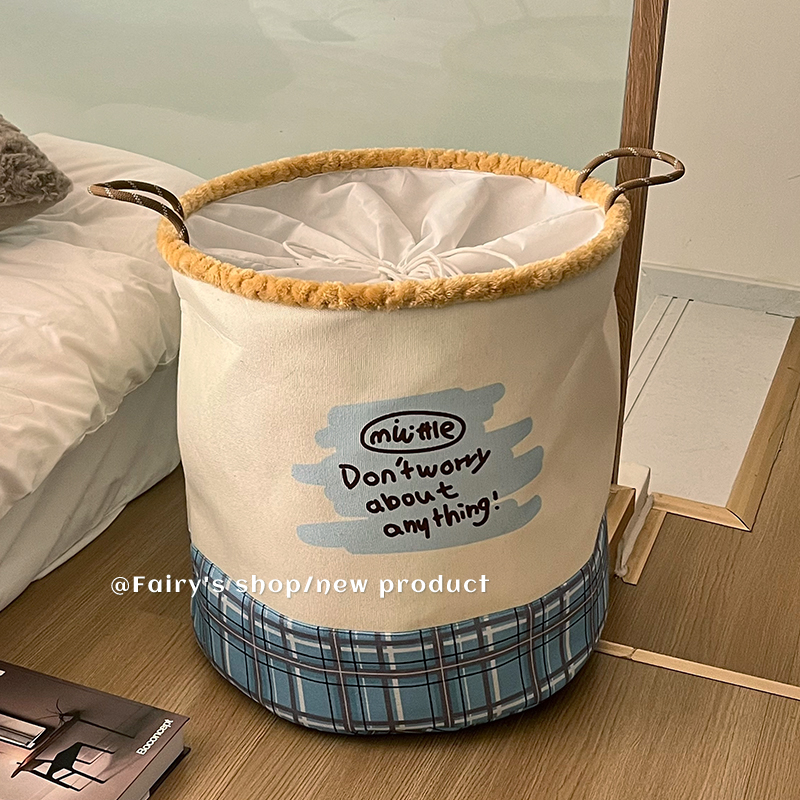 牛仔风布艺加厚脏衣篓