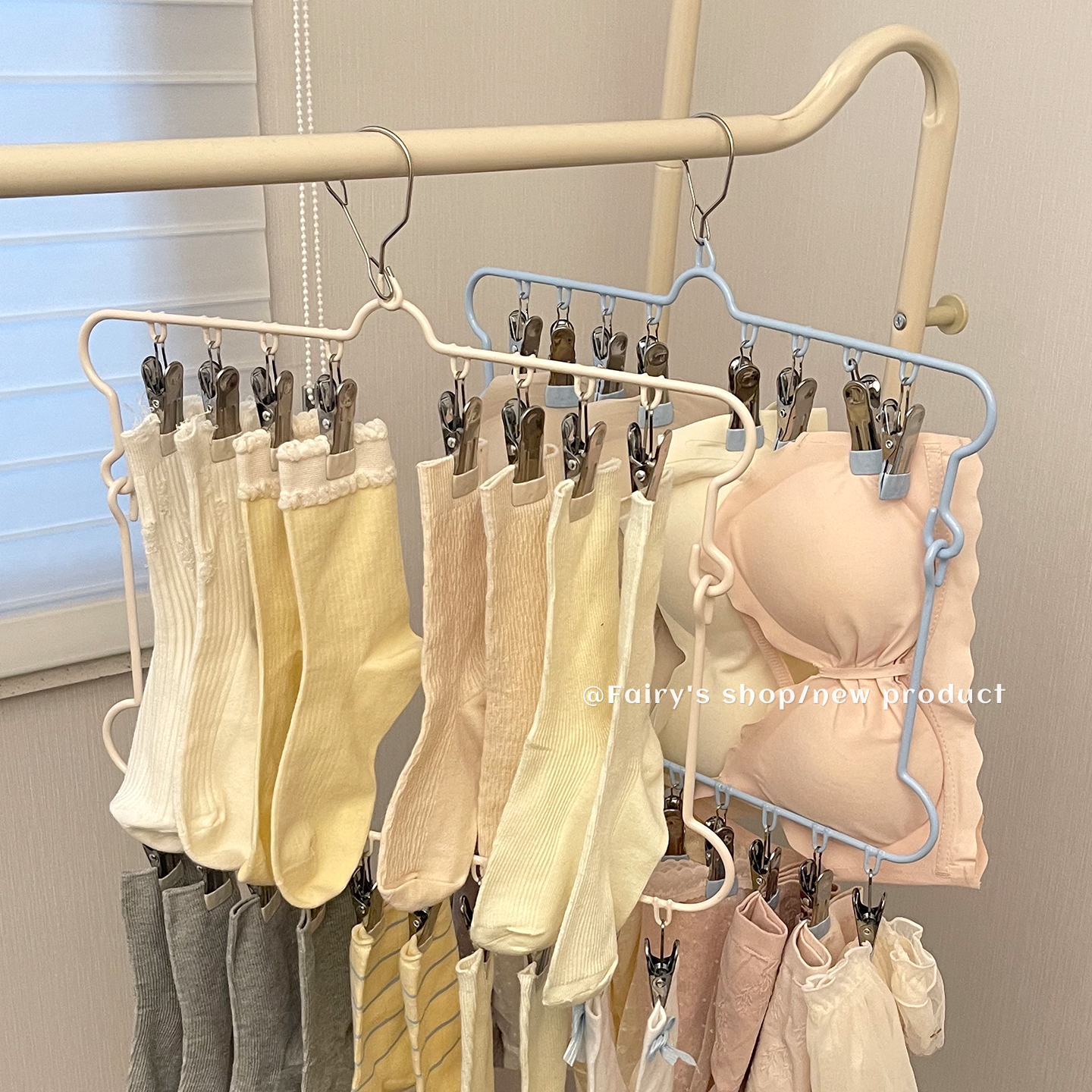 多夹子晾衣架晒袜子神器