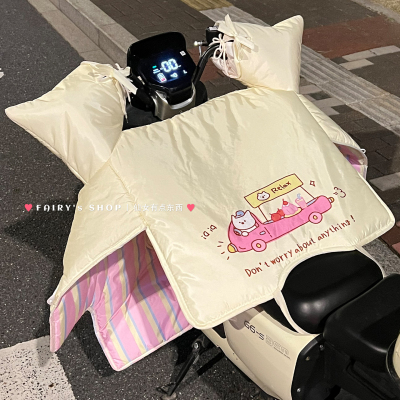 可爱双面防水电动车挡风被