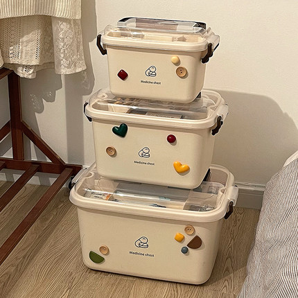 医药箱家庭装家用便携急救箱大容量多层分格医疗箱药品药物收纳盒