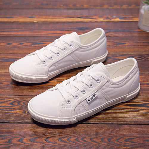 环球新款透气小白鞋女韩版帆布鞋软底透气百搭舒适休闲鞋街拍单鞋 - 封面