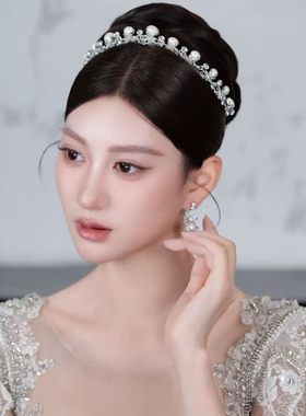 ETE新娘饰品珍珠满钻皇冠公主发箍婚纱礼服配饰高级百搭多用18034