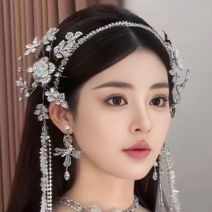 芸琪影楼饰品韩式新娘甜美发箍发带项链耳环套装婚纱晚礼服边夹饰