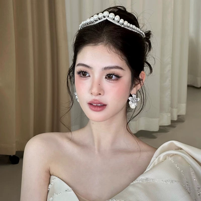 ST1-17927奈思ETE新娘新品珍珠水钻皇冠小众婚礼配饰结婚甜美头饰