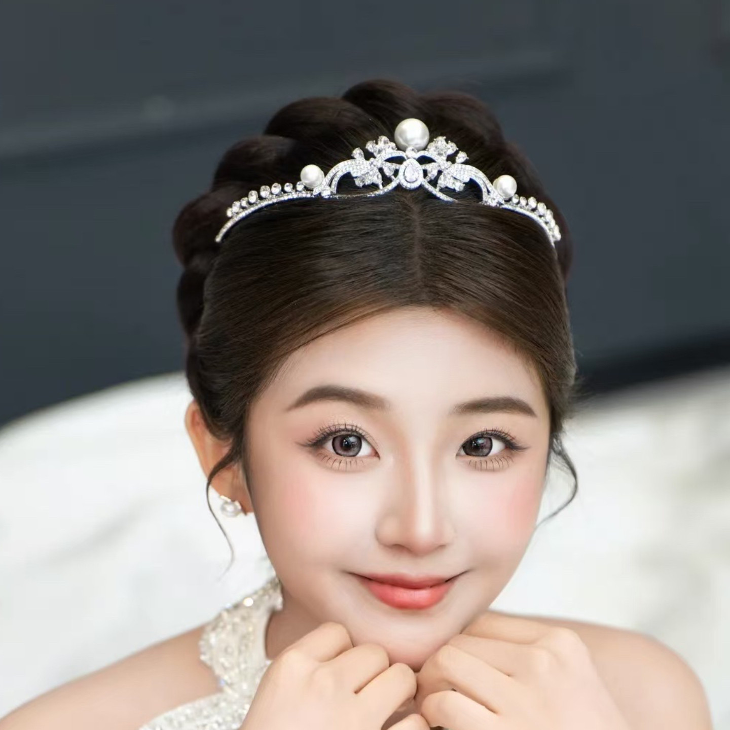 ETE 17833新娘头饰 西式婚礼珍珠公主皇冠王冠发饰晚礼服配饰结婚