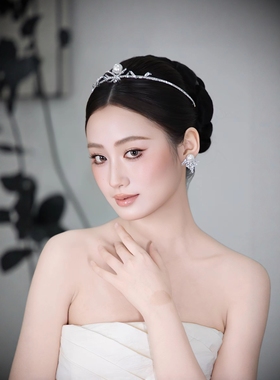 芸琪ST1-17491奈思ETE新娘精致公主冠儿童生日礼物珍珠蝴蝶结发饰