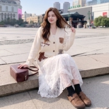 7810-P165-K268-小熊毛衣蕾丝两件套装，女装职业装，浙宝173（原浙宝279）