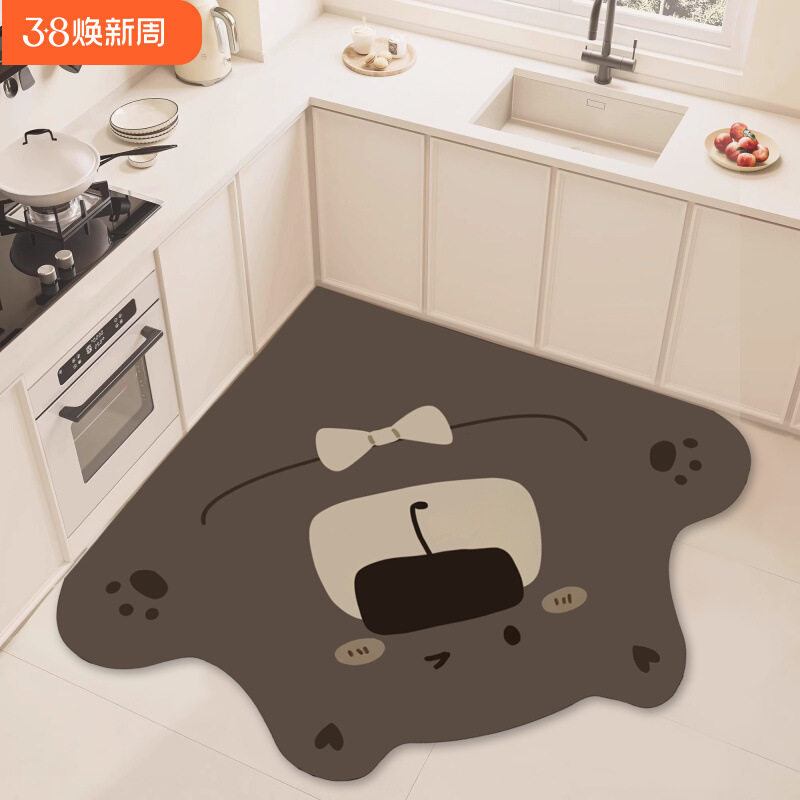 卡通厨房硅藻泥防滑吸水速干地垫可擦家用地毯吸水垫门口耐脏脚垫,居家布艺,厨房地垫,淘宝优惠券,粉丝福利购,淘宝优惠卷