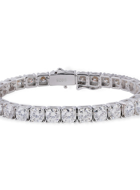 s925纯银莫桑石网球手链