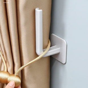 窗帘固定器免打孔墙上扣环浴帘收纳挂钩绑带墙钩门帘侧边收拢神器