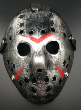 万圣节舞会成人儿童杰森面具带血道具刀Jason mask with Machete