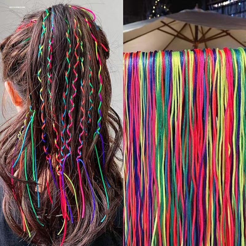 脏辫发绳渐变色细金丝线头发闪光辫子金丝绑挑绳子长发编织金色款