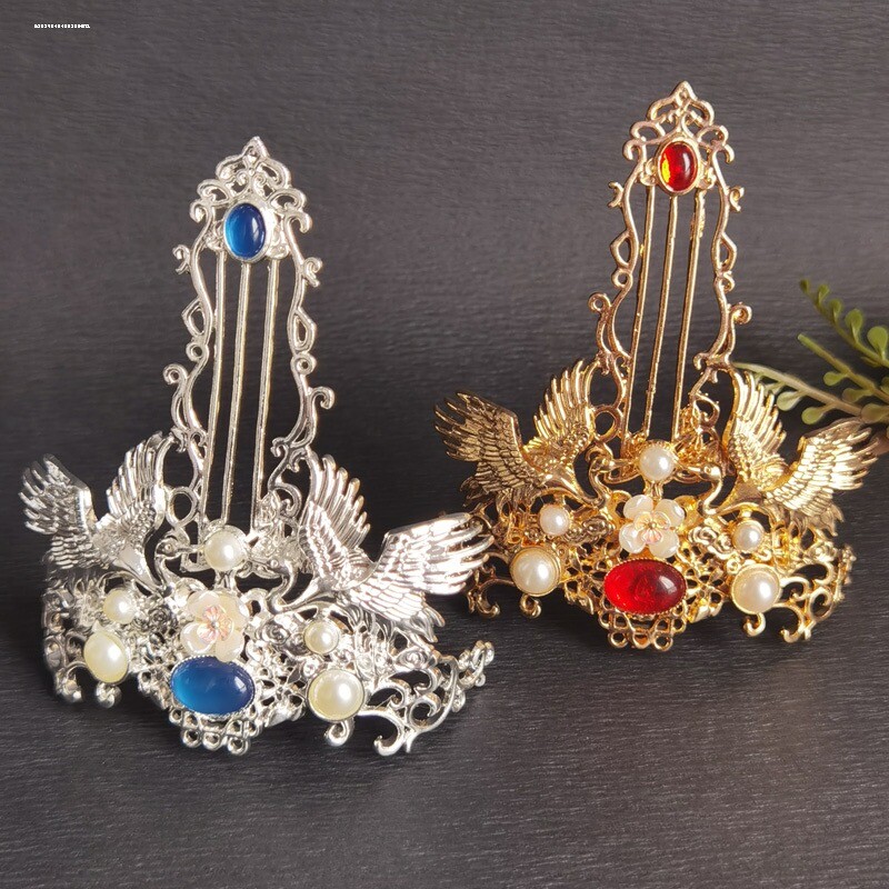 汉服头饰女童中国风凤冠步摇超仙头冠发簪公主唐装发冠演出皇冠