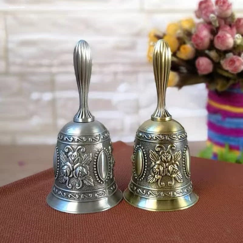 包邮新古典木柄大小号乐器小上下课手摇铃铛铜铃大课铃手工制作