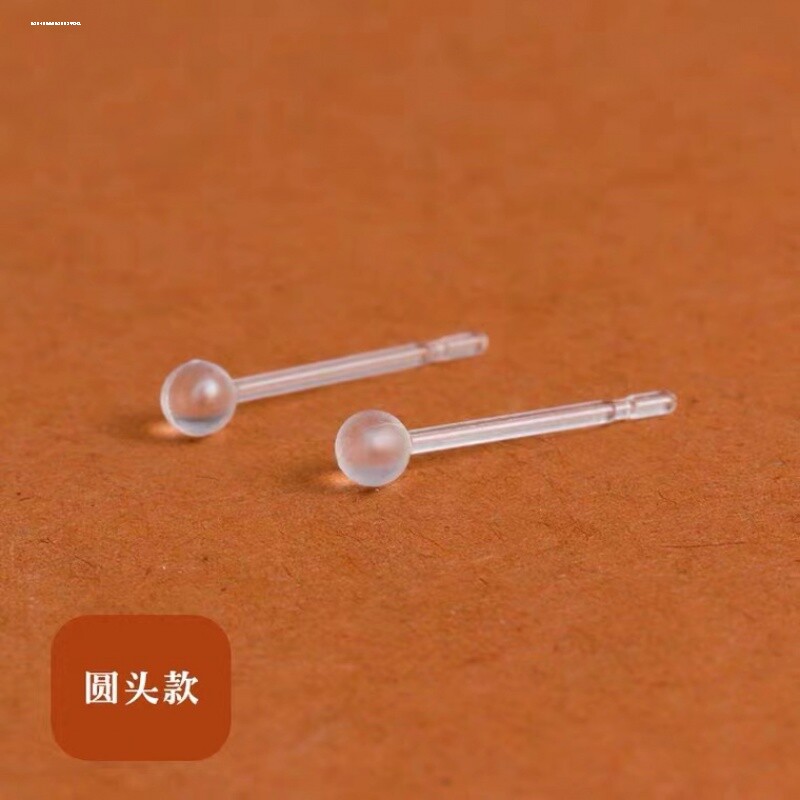 树脂耳钉隐形耳针耳棒耳棍塑胶防掉透明耳骨钉树脂耳钉耳棒