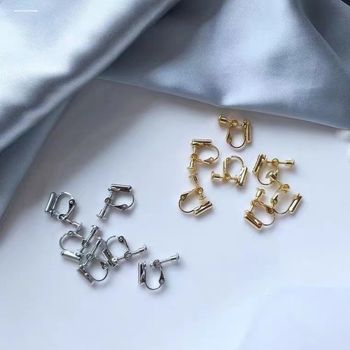 金属无耳洞女耳夹改耳钉耳环耳转换器螺丝耳夹可调节松紧diyU配件