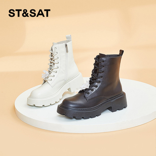 St&Sat/星期六时尚甜美马丁靴冬款厚底女靴子SS34116071