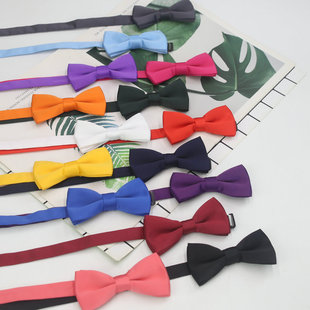 儿童休闲英伦风哑光纯色男宝宝西服配饰蝴蝶结小学生节日表演领结