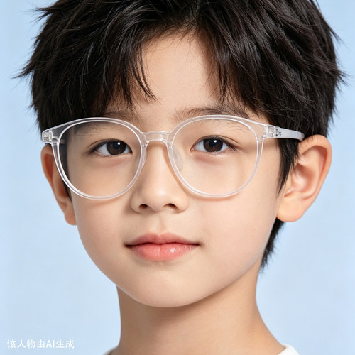 儿童学生复古透明圆框防控眼镜