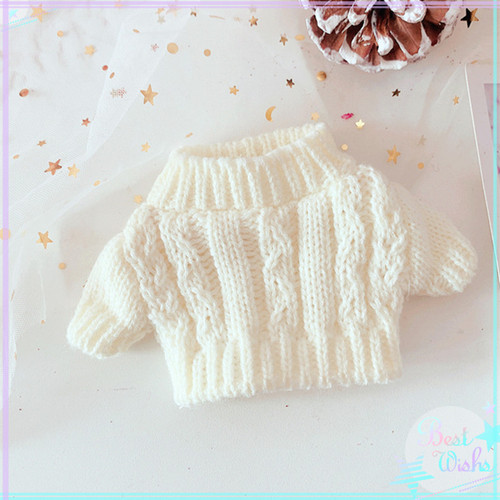 现货娃衣15cm20cm高领毛衣白色