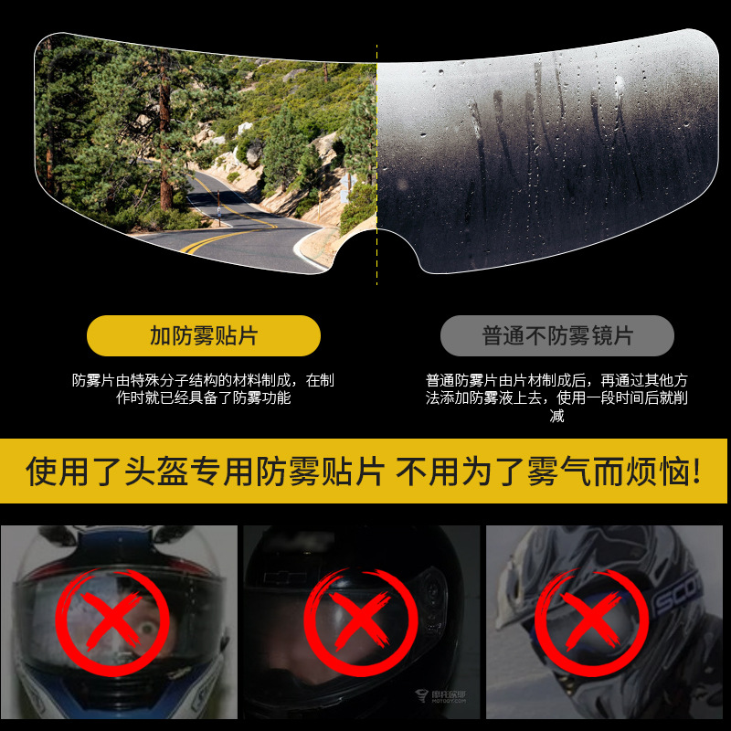 适用宝马1200GS ADV通用型 摩托车头盔 高清防雾镜片贴 防雨贴膜