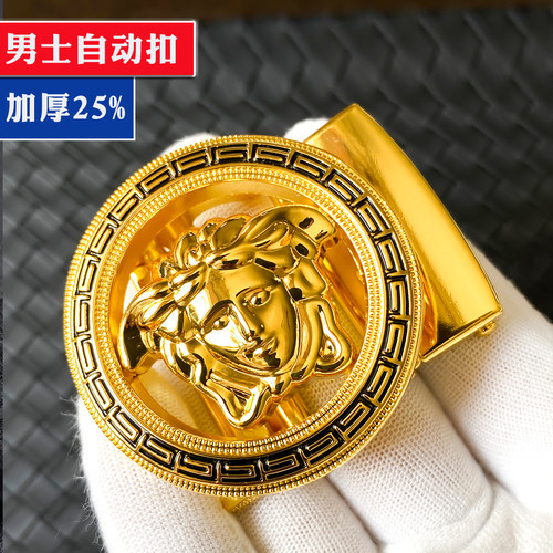 新款美杜莎金色自动扣皮带扣头