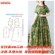 1设计样板图 缝纫DIY1 服装 裁剪图1205棉麻圆领a摆抽绳连衣裙纸样