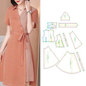 裁剪图纸 样板气质超仙显瘦打版 连衣裙纸样夏174新时尚 潮流女服装