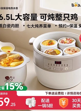 小熊电炖锅炖盅隔水炖家用全自动炖汤煲汤锅大容量多功能陶瓷内胆