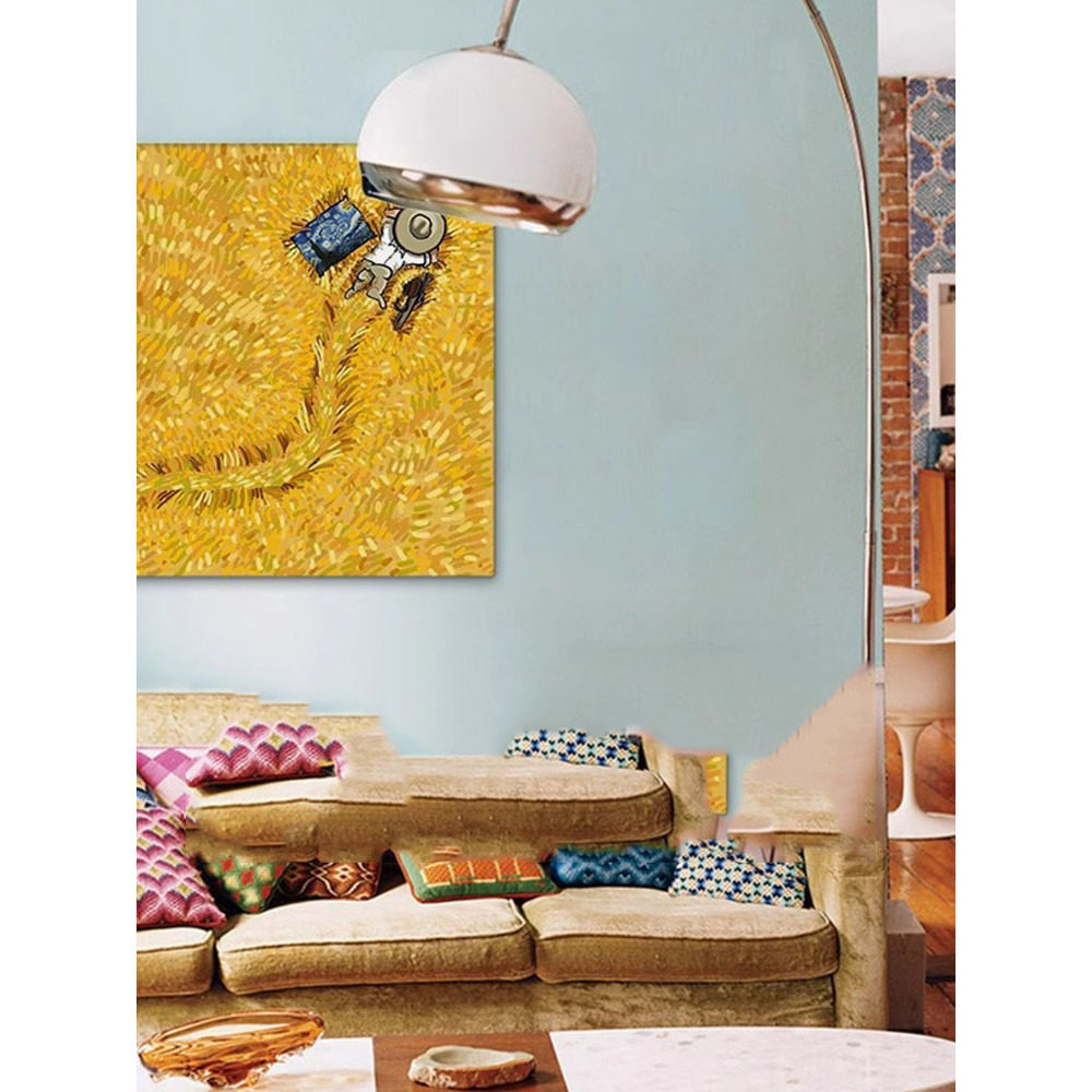 卡通梵高背景墙餐厅客厅书房装饰画卧室床头多巴胺儿童房墙面挂画