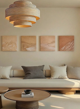餐厅装饰画抽象大地色系卧室组合