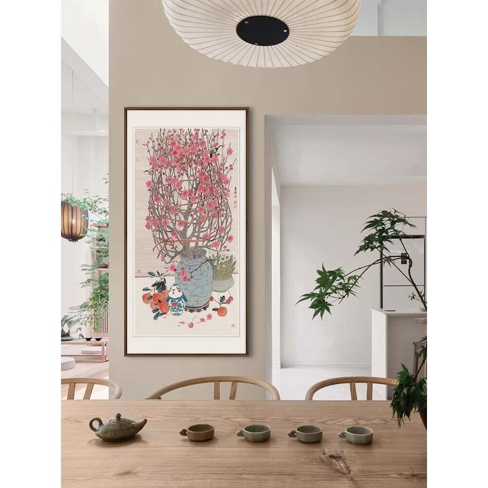 新中式国画戴志文春风得意走廊过道尽头玄关装饰画挂画大气壁画