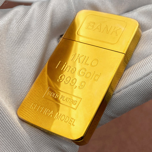 24K真金电镀金砖金条外形打火机