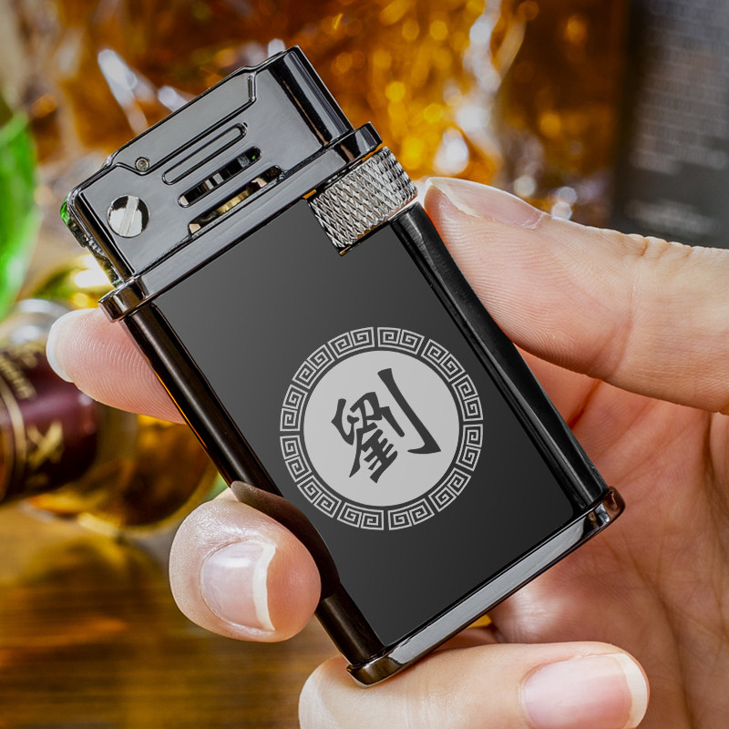 chief煤油打火机 创意侧滑砂轮怀旧老式复古个性刻字防风火机男