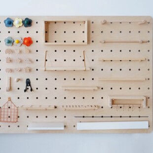 七彩梦大孔洞洞板配件实木挂钩屏风隔板墙上搁板木质层板置物架