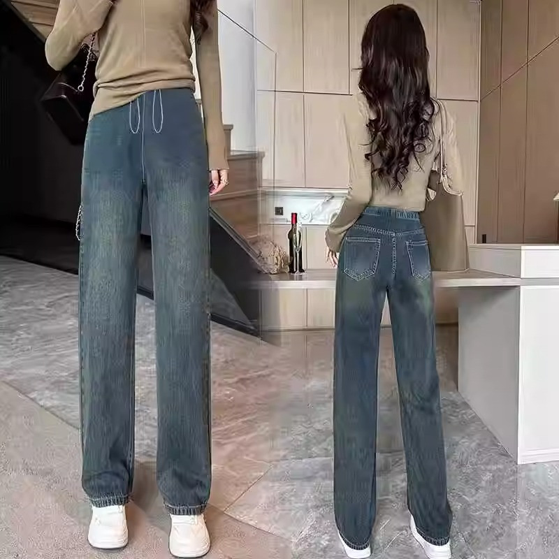 孕妇新品牛仔裤秋款宽松无托腹直筒裤子抽绳孕妇装窄版阔腿裤显瘦,孕妇装/孕产妇用品/营养,孕妇休闲裤,淘宝优惠券,粉丝福利购,淘宝优惠卷